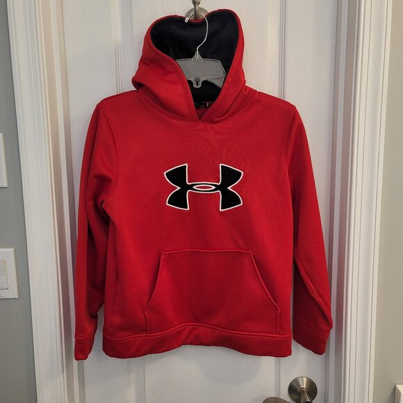 Kids Under Armour Red Hoodie Size Large - Picture 3 of 9